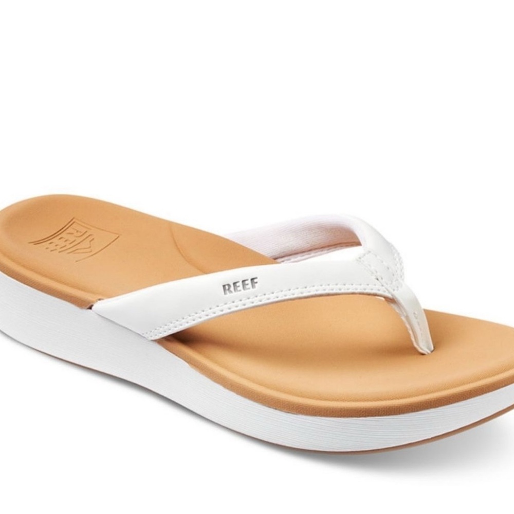 Reef Women's White and Tan Sandals